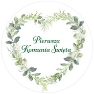 Nálepka na prvé sväté prijímanie Dekorácia srdiečka Boho 10cm