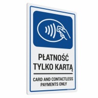Platba len kartou - nálepka 10x15