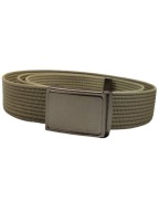 Olivovo - khaki popruhový opasok s prackou, 4 cm