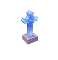 Veľký LED kríž, 17 cm, na osvetlenie sviečky + batérie