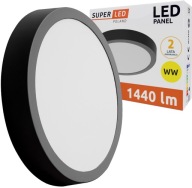 Prisadený LED stropný panel 18W CCD čierny SuperLED
