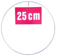 STRIEBORNÝ prsteň/ráfik na lapače snov a makramé, 25 cm