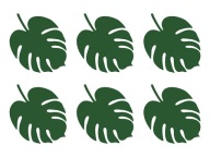 MONSTERA kartičky na stolovanie, havajské dekorácie x6