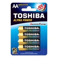 4x alkalické batérie TOSHIBA FINGERS LR6 AA