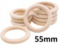 Drevený krúžok na makramé závesovú tyč 55mm 5 ks