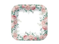 Štvorcové taniere Roses 23 cm 8 ks.