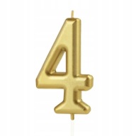 NARODENINOVÁ SVIEČKA ČÍSLO 4 ZLATÁ ŠTYRI 1 ks