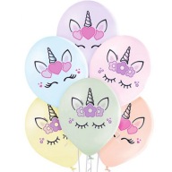 Pastelové balóny UNICORN farebné UNICORN 1-9 PARTY HEL 6 ks
