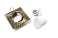 SET HALOGENOVÉHO SVETLA, MOSADZ + LED 7W + GU10
