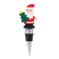 VIANOČNÁ ZÁTKA NA FĽAŠU VÍNA Santa Claus s vianočným stromčekom