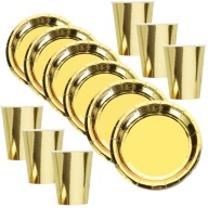 ZLATÁ Párty set ZLATÝ, elegantné HRNČEKY, PAPIEROVÉ TANIERE EMPIRE
