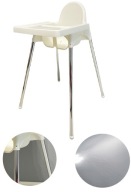 Dýha nôh stoličky na kŕmenie IKEA ANTILOP - strieborný lesk