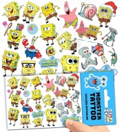 UMÝVAJÚCE DOČASNÉ TETOVANIE PRE DETSKÉ DETSKÉ SPONGEBOB ORIGINÁLNE VZORY