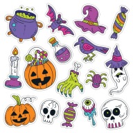 HALLOWEENSKÉ NÁLEPKY NA OKNÁ Dekorácia Mix3 16 ks