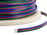 4-DRÔTOVÝ KOLÍKOVÝ KÁBEL PRE RGB LED PÚHY, 1m, farebný