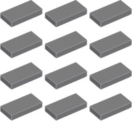 LEGO dlaždice 1x2 tmavosivá 4211052 3069b - 12 kusov