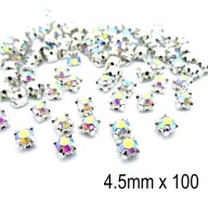 Štrasové kamienky Štrasové kamienky na šitie Iridescent 4,5mm 100
