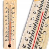 Nástenný, vnútorný, drevený izbový teplomer -30°C až 50°C