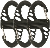 Kľúčenka obojstranná karabínka M-Tac S-Hook plast Čierna 3 ks