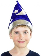 Klobúk ČAÚRODNÍK ČIAPOK Kúzelník Veštec Modrý karnevalový outfit