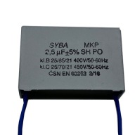TC obdĺžnikový štartovací kondenzátor 2,5 uF 450V 2,5uF/450 SYBA