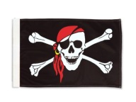 Šál s vlajkou PIRATE na sťažeň motocykla 30x40 cm motocykel PIRATE