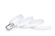 Klasický biely lakovaný dámsky opasok 1,5 cm