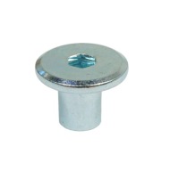 Nábytková matica Ericson pre spoje s plochou hlavou M5 x 9 mm, biela pozinkovaná