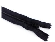 Plastový zips T3, nerozoberateľný, 18 cm, čierny