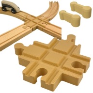MINI INTERSECTION 2 DREVENÉ KOĽAJOVÉ KONEKTORY KOMPATIBILNÉ S BRIO LIDL