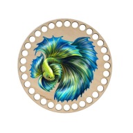 BSZ694-UV Podstavec košíka - potlač, 15 cm kruh - ryba