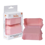 Obdĺžnikové podložky na košíčky RUŽOVÉ 80x50x32mm DECORA 3 ks