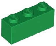 LEGO 3622 BRICK 1x3 zelená NOVINKA (1g)