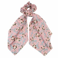 RUŽOVÁ VLASOVÁ RUBA S KVETY SCRUNCHIE