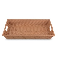 Ľahký DEKORATÍVNY PODNOB PODÁVAČEK s rúčkami 48x35cm vzor RATTAN
