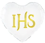 Fóliový balónik Srdce Prvé sväté prijímanie IHS 45 cm héliový vzduch