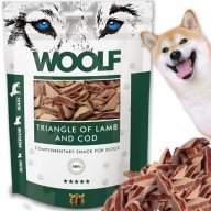 Woolf Triangles jahňacia treska pre psov 100 g