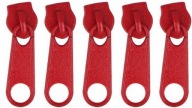 3mm Zipsy NA Zipsová PÁSKA STROJA Zips ČERVENÝ JAZDEC - 5 ks