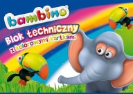 Technický blok s farebnými listami papiera BAMBINO A4