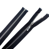 KOVOVÝ Zips strieborný VT0 30cm ČIERNA