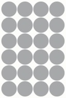 Nálepky CIRCLES Bodky 5cm 24ks Strieborná