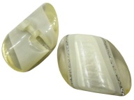 22-16mm Ozdobné gombíky 12 kusov, farba ECRU BIELA ​​STRIEBORNÁ K276A 15111