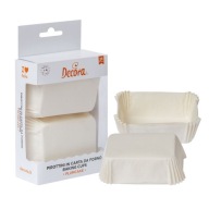 Obdĺžnikové podložky na košíčky BIELA ​​80x50x32 mm DECORA 36 ks