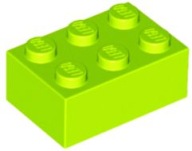 LEGO BEAM 2X3 LIME NO. 3002 - 1ks.