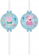 Slamené fajky Peppa Pig Birthday Party 4 ks.
