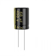 AUDIOFILNÝ KONDENZÁTOR 68UF 450V ELEKTROLYTICKÝ Ø18x22mm 105°C JCCON