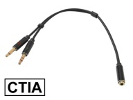 Adaptér CTIA JACK 3,5/4P/zásuvka-2xJACK 3,5/3P/VITALCO zástrčka 0,2m