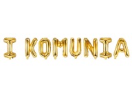 Balóny nápis PRVÉ SPOLOČENSTVO veniec banner na prijímanie zlatý 210 cm x 35 cm