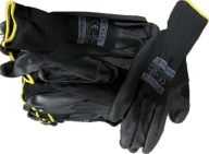 12 x pracovné rukavice PoliBlack - ručné dielenské rukavice VERKEN veľkosť 10