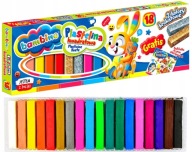 Štvorcová plastelína, 18 farieb + BAMBINO podložka